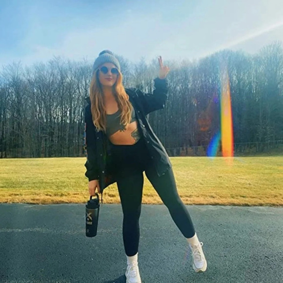 NWT! Women’s tummy control high cross waist black leggings, Small - Picture 2 of 4